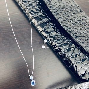 NWOT-Brand new blue, silver necklace & earrings